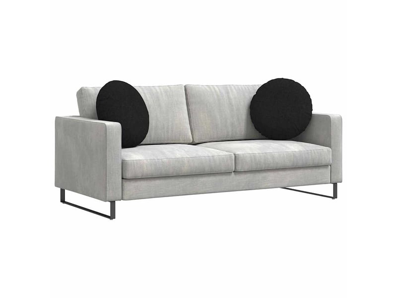  Lot de 2 coussins de siège, coussins décoratifs tissu noir ø50 x 19 cm cf59850  - Conforama C