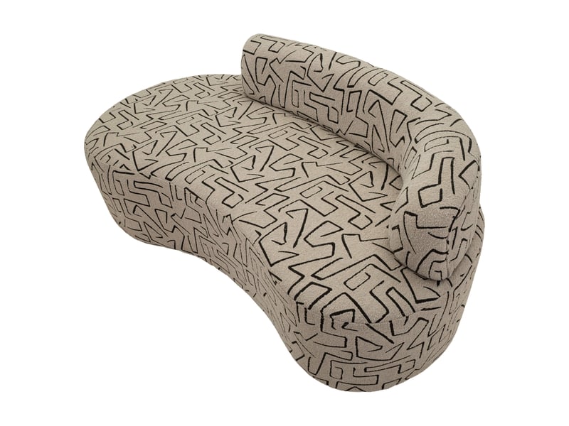  Canapé fixe 2 places dadato, motifs géométriques, 93x45x178h cm beige Dadato - Conforama A