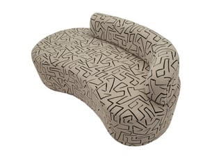 Canapé fixe 2 places dadato, motifs géométriques, 93x45x178h cm beige