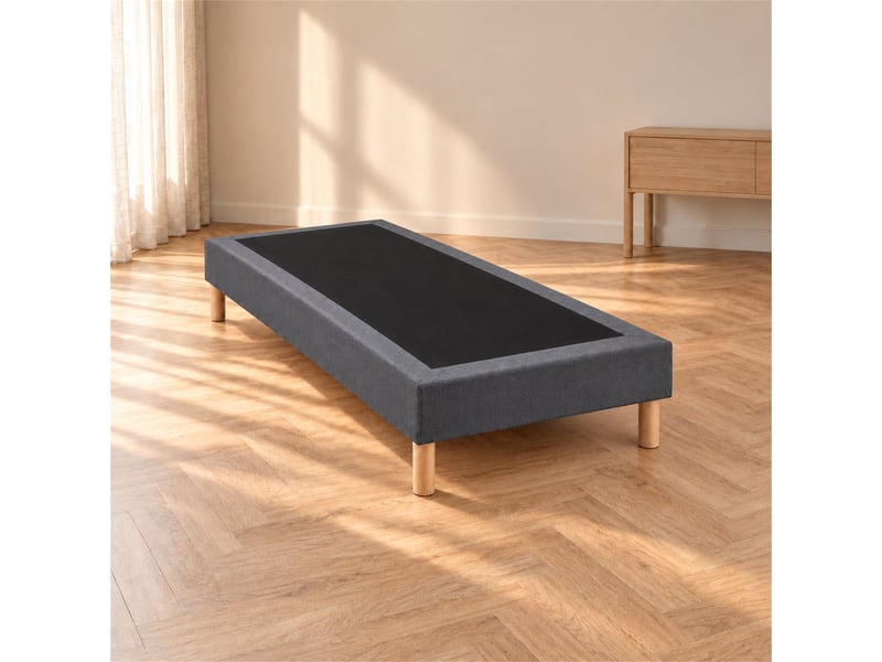 Sommier tapissier déco 90x200 cm gris - hauteur 30 cm - pieds inclus - Conforama B