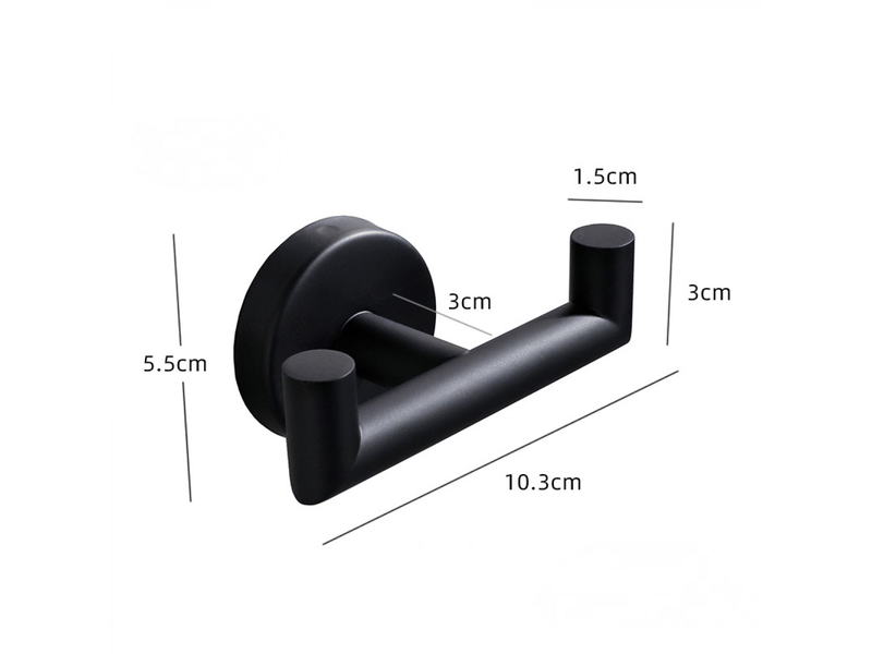  Porte-manteau mural à double crochet en acier inoxydable pour salle de bain, cuisine, noir, 2 pièces XLH-ZLS-000290ZLS - Conforama E