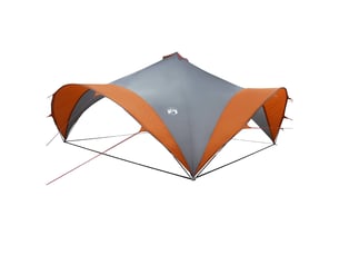 Tente de fête, tente de camping gris et orange 600x600x400 cm