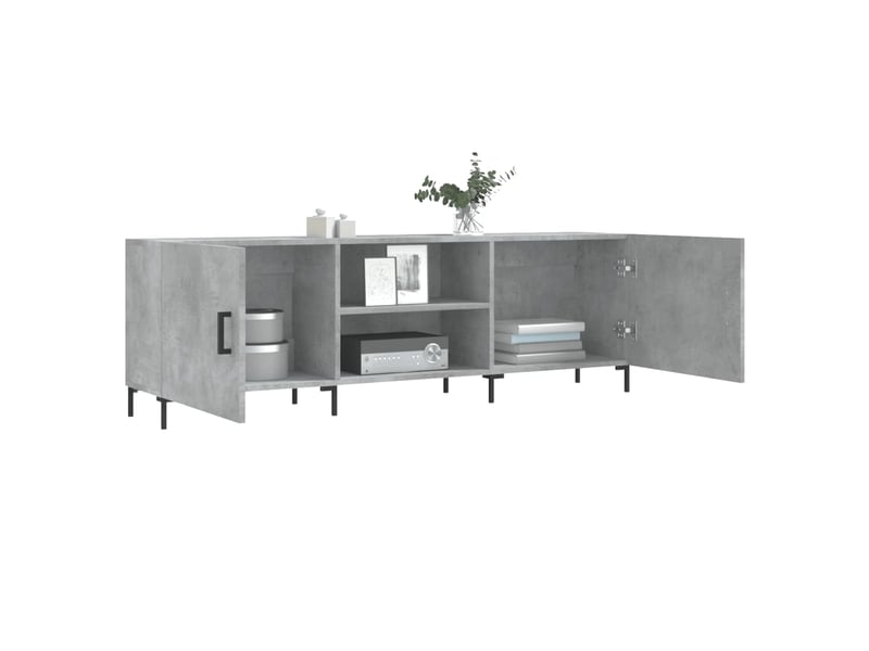  Meuble tv - banc tv - meuble de rangement gris béton 150x30x50 cm bois d'ingénierie  - Conforama D