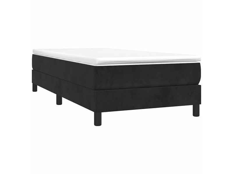  Lit simple- lit adulte -  sommier à lattes de lit et matelas noir 80x200 cm velours  - Conforama B