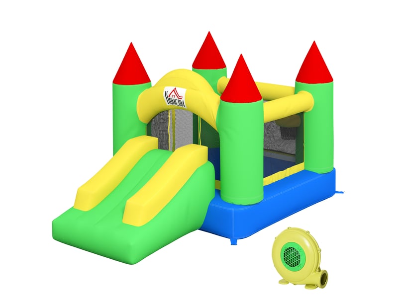  Château gonflable avec toboggan et filet de sécurité, jusqu'à 100 kg, 3-10 ans, 300 x 180 x 160 cm  - Conforama B