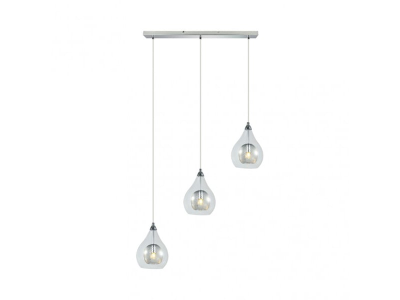  Fabrilamp lhasa, suspension, moderne, 3 x g9, chromé, 30-148 x 65 x 65 cm 154093020 - Conforama C