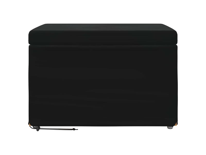  Tabouret bas, ottoman noir 61x41x40 cm velours et bois composite  - Conforama D