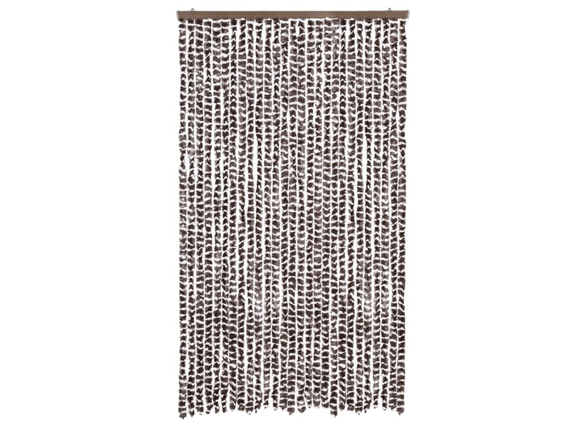  Rideau anti-mouches, moustiquaire marron et blanc 118x220 cm chenille cf43563  - Conforama C