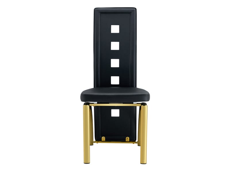  Lot de 6 chaises de salle à manger à dossier ajouré noir et doré evryae  - Conforama A
