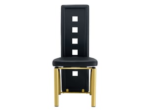 Lot de 6 chaises de salle à manger à dossier ajouré noir et doré evryae