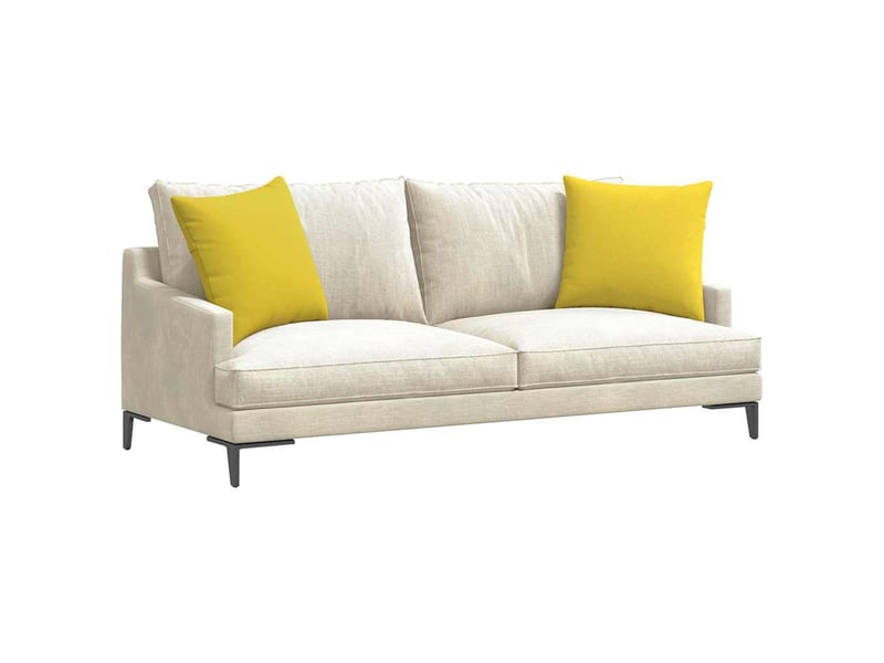 Lot de 2 coussins de canapé, coussins décoratifs tissu jaune clair 50 x 50 cm cf58891 - Conforama C