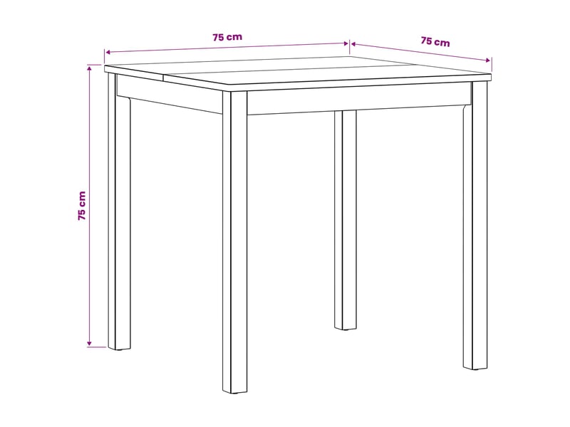 Vidaxl table de salle à manger | table de repas 75 x 75 x 75,5 cm - Conforama C