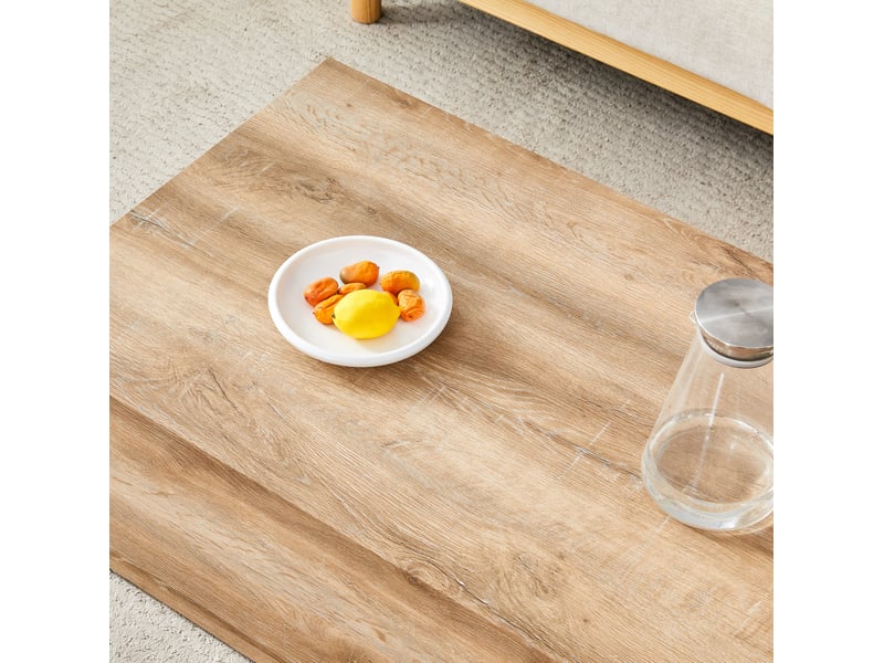  Table basse rectangulaire 90x50x30 cm, pour cuisine et salon, style luxe simple, meuble de salon, mdf, couleur bois  - Conforama E