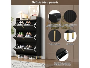 Buffet 3 porte(s)  0 tiroir(s) <strong></strong> <strong></strong> - 80 cm coloris noir 