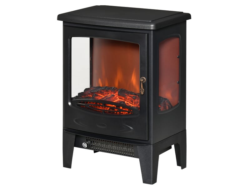  Cheminée électrique avec effet flamme led, 900 w1800 w, noire, pour petite pièce  - Conforama B