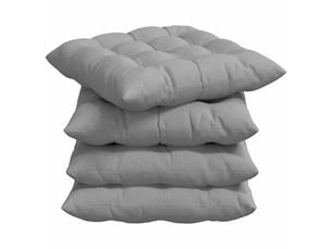Lot de 4 coussins de siège, coussins décoratifs tissu gris nuage 40 x 40 x 6 cm cf60013