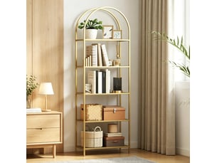 Bibliotheque coloris doré 5 étagère(s) HOMVRA - 60 cm x 175 cm