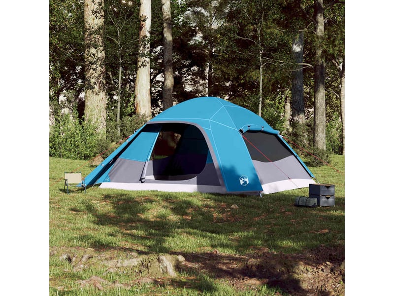  Tente de camping, tente familiale à dôme 6 personnes bleu imperméable shl67812  - Conforama C