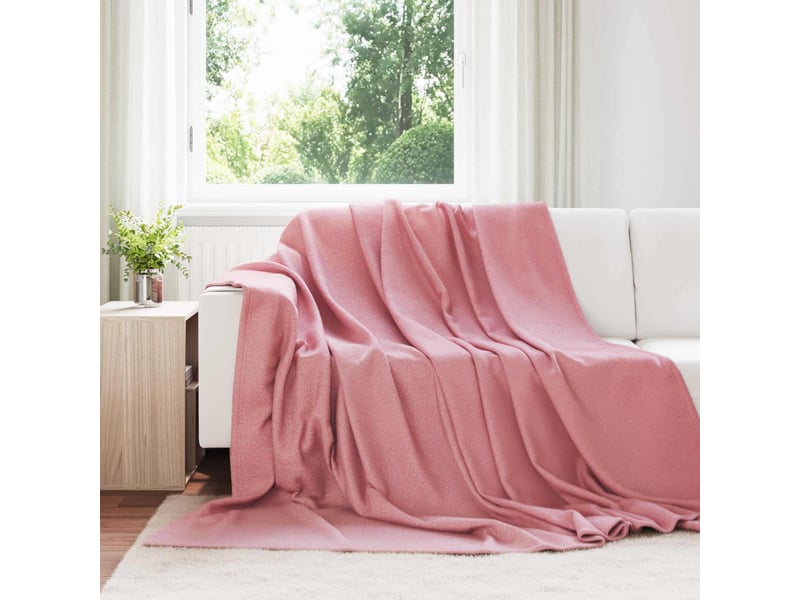  Plaid canapé rose 240x220 cm 0.74 kg polaire  - Conforama B
