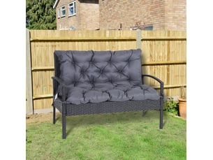Coussin de banc de jardin 100x98x8 cm avec dossier résistant aux intempéries gris foncé