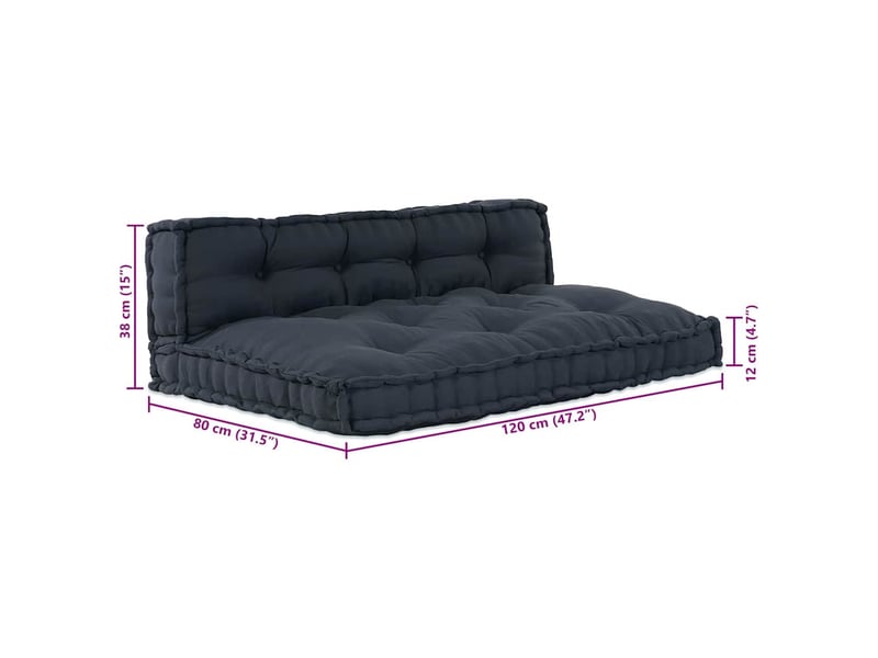  Coussin de canapé sur palette, coussin de chaise 2 pc tissu anthracite cf54201  - Conforama E