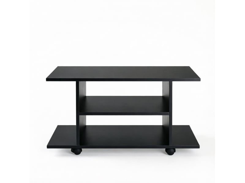  Meuble tv tcqpz mobile 80 x 40 x 40 cm rangements ouverts panneaux de particules noir  - Conforama A