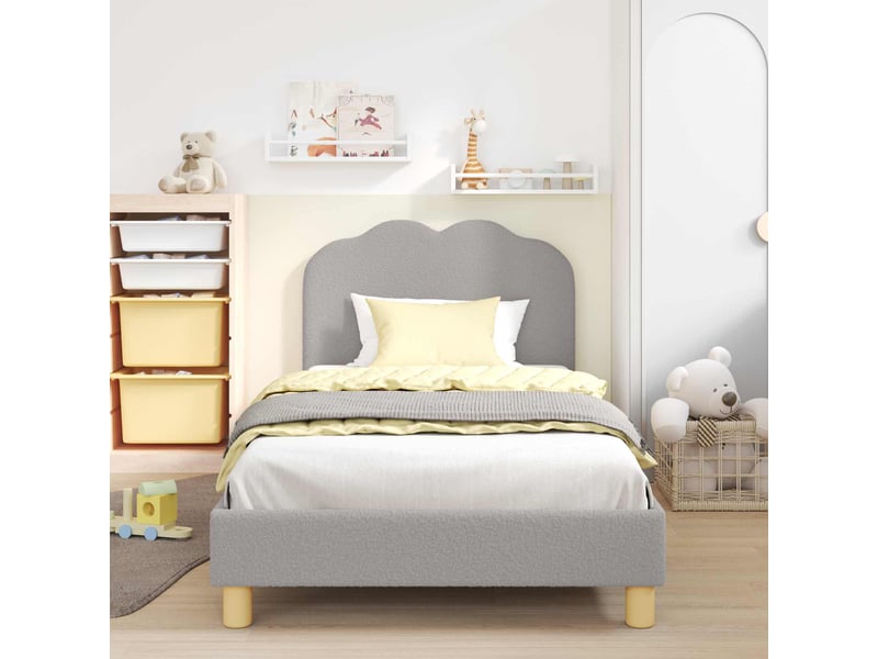  Cadre de lit pour enfants - lit jeune avec tête de lit gris clair 80x200 cm  - Conforama B