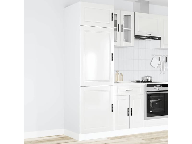  Meuble de rangement, armoire de cuisine porto blanc brillant bois d'ingénierie  - Conforama B