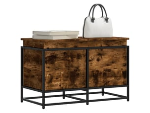 Boîte de rangement, coffre de rangement avec couvercle chêne fumé bois d'ingénierie shl773