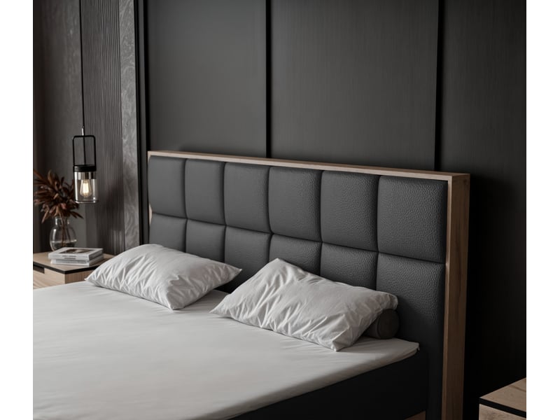 Lit adulte lavio ii - 120x200 cm - matelas ressorts + surmatelas - coffre de rangement - éco-cuir résistant noir LAVIO II - Conforama D