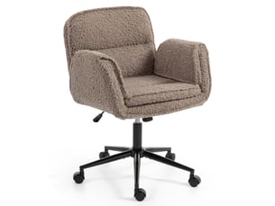 Fauteuil fixe pivotant <strong>MAISENTIEL</strong> <strong></strong> Tissu bouclette marron vendu A l'unité