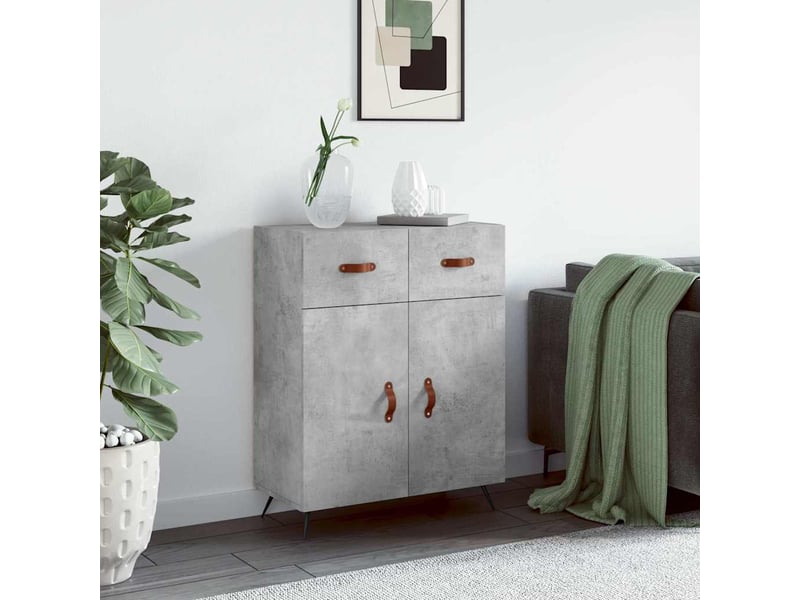  Buffet - bahut - meuble de rangement gris béton 69,5x34x90 cm bois d'ingénierie  - Conforama B