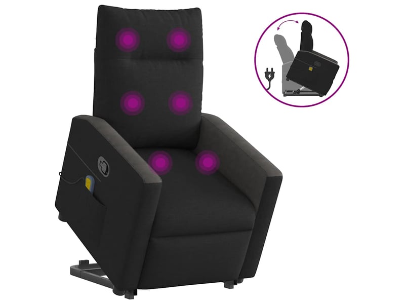 Fauteuil de massage inclinable, fauteuil relax noir tissu shl59053 - Conforama B