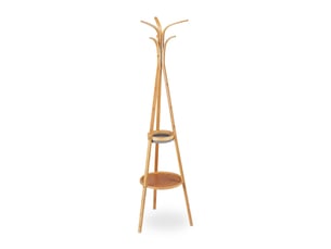 Portemanteau en forme d'arbre moderne 180 x 60 x 30 cm avec 6 crochets et rangements décoratifs en bambou naturel 13_0005627