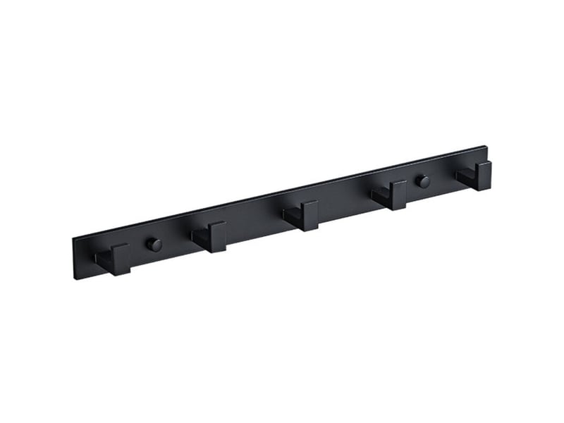  Patères murales noir, lot 5, acier inoxydable. Multi-usages pour salle de bain, cuisine, couloir et chambre. Robustes, pratiques et gain de place.  - Conforama D