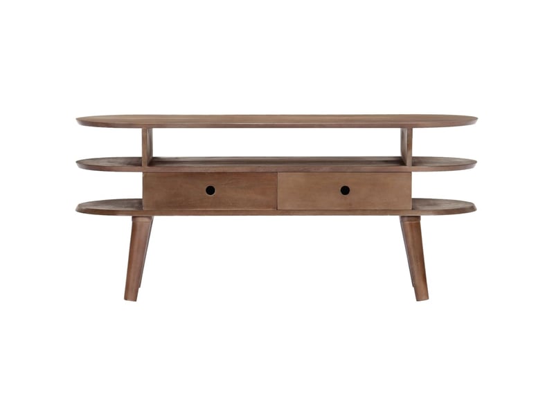  Meuble tv - banc tv - meuble de rangement 110x35x50 cm bois d'acacia solide  - Conforama D
