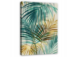 Tableau décoration murale impression sur toile feuilles abstrait vert - 40x60 cm - tableau décoration murale chambre et salon