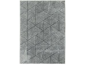 Tapis de salon lavable à motifs géométriques tufté à la machine en polypropylène gris foncé 170 × 120 cm