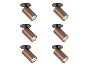 Ensemble de 6 spots encastrables modernes bronze foncé gu10 50mm ip44 - chels