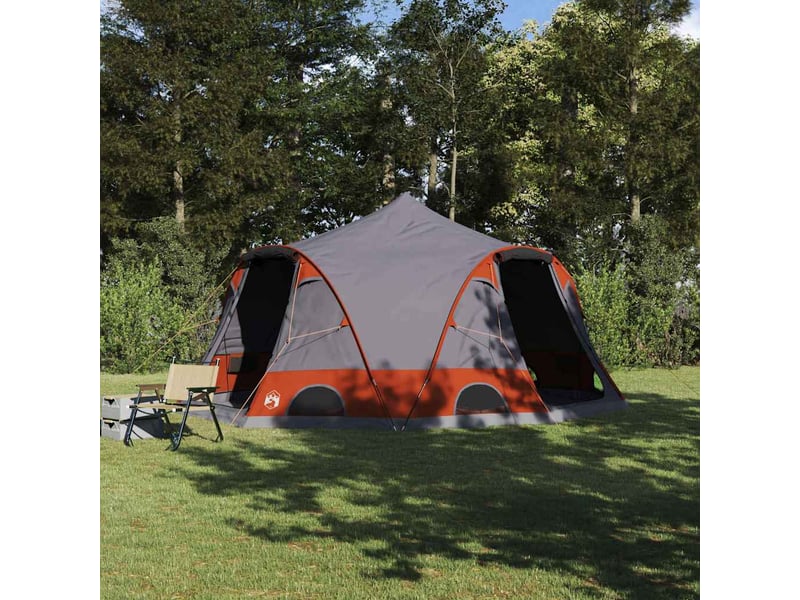 Tente de camping, tente dôme 4-personnes 4 personne gris et orange shl92381 - Conforama B