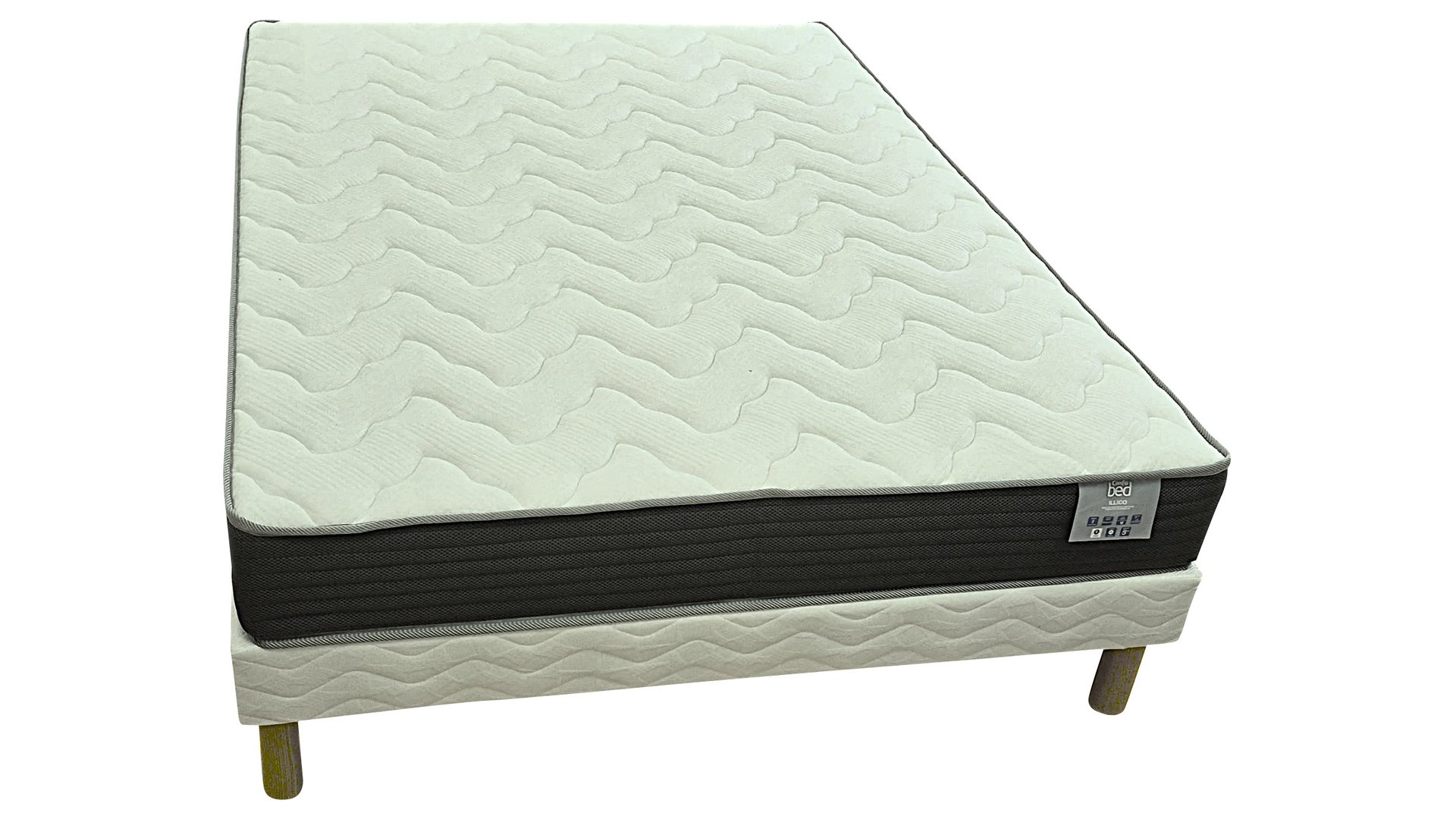 MATELAS + SOMMIER RESSORTS ENSACHÉS 140X CONFOBED PACK ILLICO