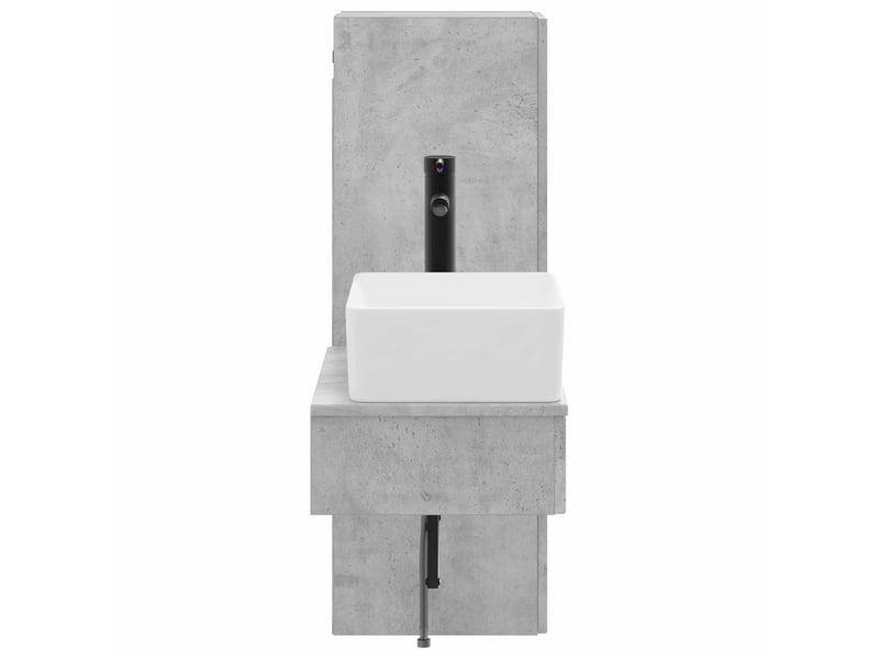 Ensemble de mobilier de salle de bain 2 pcs gris béton shl3237 - Conforama D