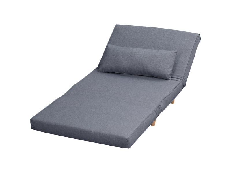  Fauteuil convertible 1 place dossier réglable tissu gris 94 x 78 x 80 cm  - Conforama B