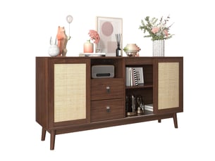 Buffet 3 porte(s) 2 tiroir(s) MODENVIE - 155 cm coloris bois foncé