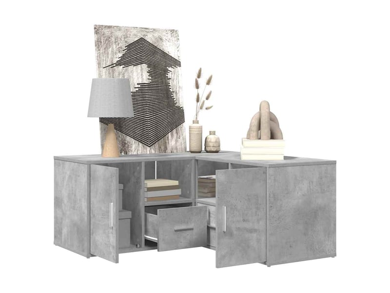  Armoire d'angle, armoire de rangement gris béton 160x40x45 cm bois d’ingénierie  - Conforama D