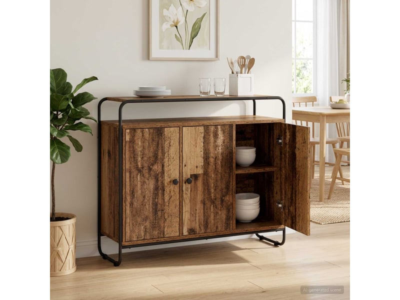  Buffet salon, buffet de rangement bois ancien 102x35x75 cm bois d'ingénierie shl68188  - Conforama B