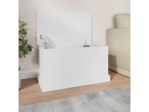 Coffre de rangement blanc 70x40x38 cm bois d'ingénierie