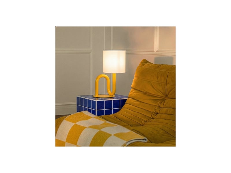 Lampe de table wama en métal jaune  - Conforama B