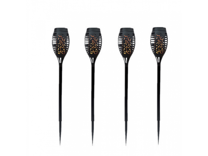  Lot de lampes torche à led solaires imperméables, lampes solaires à flamme clignotante, éclairage de décoration de paysage, pour chemin de  - Conforama A