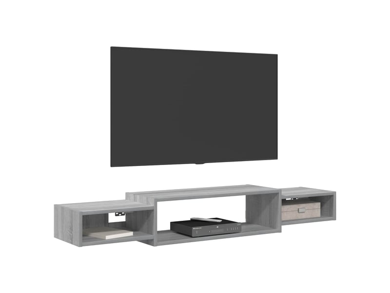 Meuble tv - banc tv - meuble de rangement mural montage mural sonoma gris 140 x 28 x 21 cm  - Conforama C